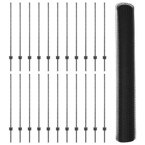 stubovi ograde 22 kom U-kanal siva 120 cm čelik Cijena