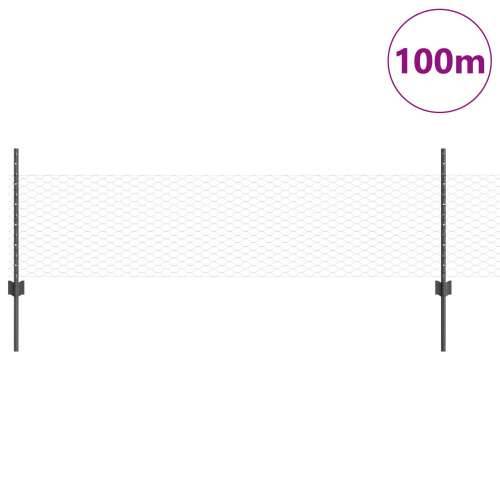Postovi ograde 11 kom U-kanal Siva 60 cm Čelik, Šesterokutna ograda Siva 0.5x100 m Čelik Cijena