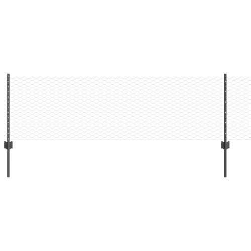 Stupci za ograde 11 kom U-Channel Sivi 60 cm Čelik, Šesterokutna ograda Siva 0.6x100 m Čelik Cijena
