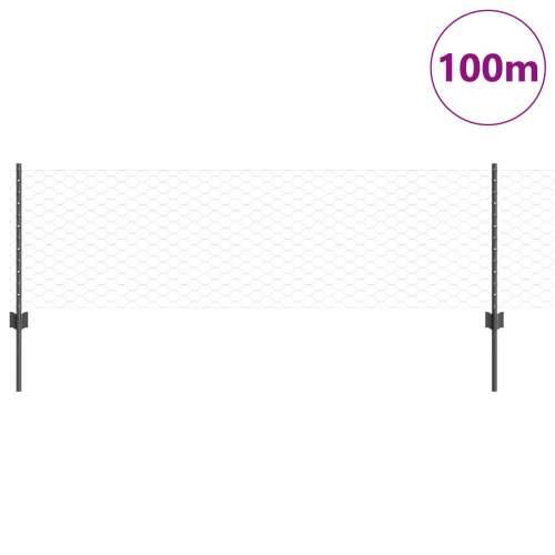 stupovi ograde 11 kom U-kanal sivi 60 cm čelik, šesterokutna ograda siva 0.6x100 m čelik Cijena