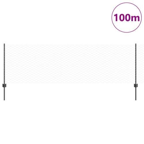 Ogradni stubovi 11 kom U-kanal siva 80 cm čelik, Šesterokutna ograda siva 0.8x100 m čelik Cijena