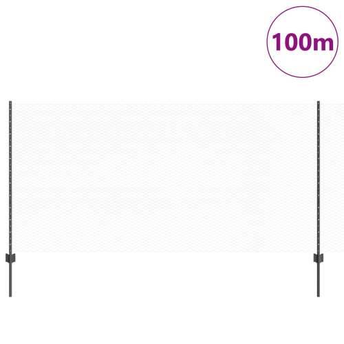 Ograda postovi 22 kom U-kanal siva 120 cm čelik, heksagonalna ograda siva 1.2x100 m čelik Cijena