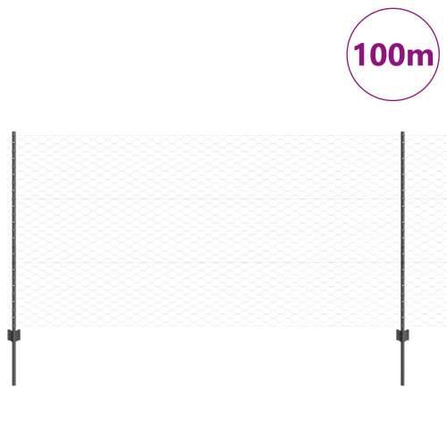 Stupovi za ograde 22 kom U-kanal Siva 120 cm Čelik, Šesterokutna ograda Siva 1,2x100 m Čelik Cijena