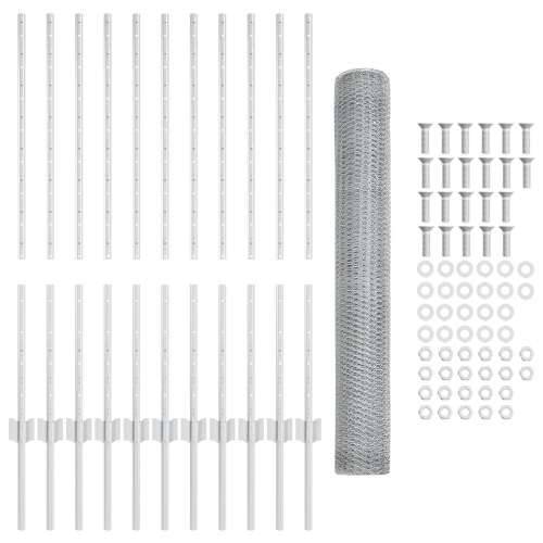 Set ograde za vrt Set od 2 Galvanizirani čelik Cijena