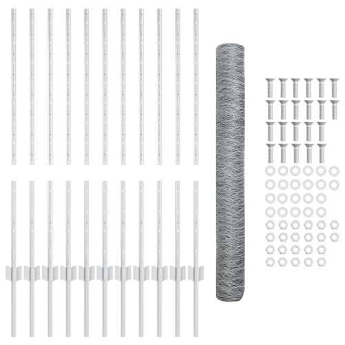 Set šesterokutnih vrtnih ograda Set od 2 Pocinčani čelik 25 x 1 m Cijena