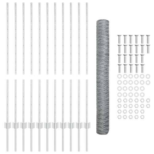 Set vrtnih ograda Set od 2 Pocinčani čelik 25 x 1,2 m Izdržljiv Cijena