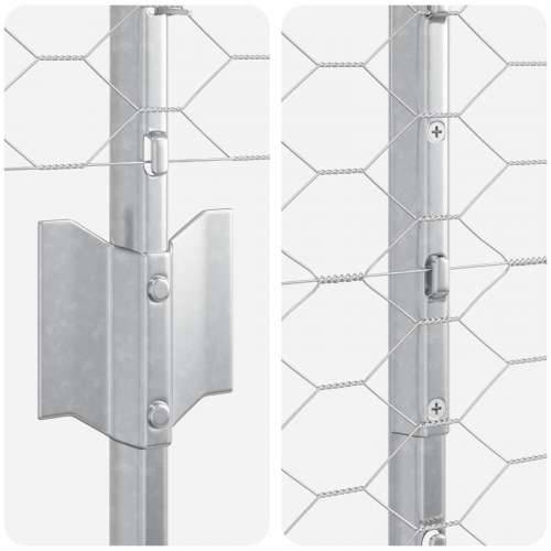 posts za ogradu 22 kom U-kanal 140 cm Galvanizirani čelik, Šesterokutna ograda 1.4x25 m Galvanizirani čelik Cijena