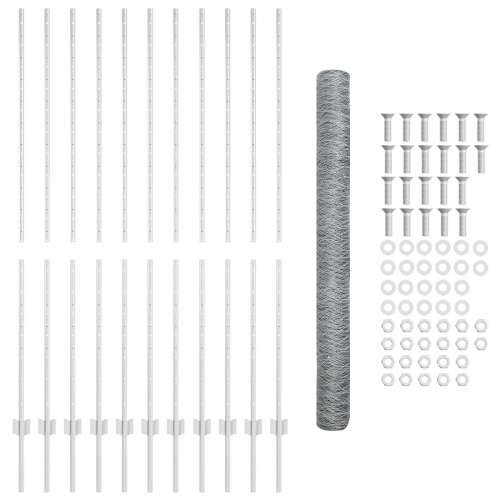 Galvanizirani set ograde za vrt Set od 2 Galvanizirani čelik Čvrsta Cijena