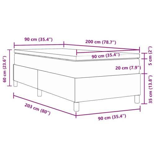 Box Spring Krevet s madracem svijetlozelene sive 90x200 cm Kord jeb tkanina Cijena
