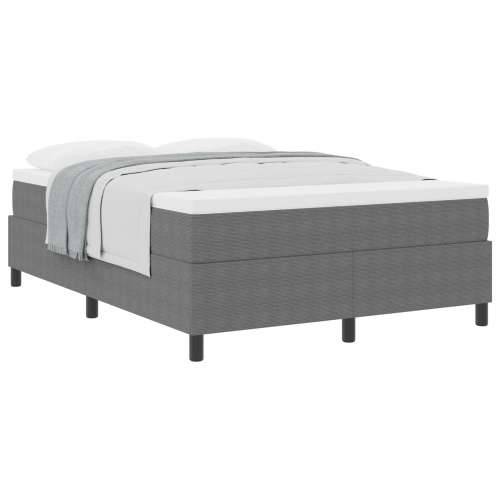Krevet s Box Springom s Madracem Svijetlosiva 160x200 cm Rebrasta Tkanina Cijena