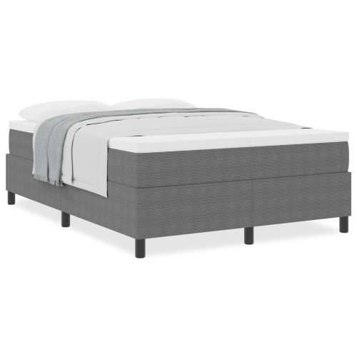 Krevet s Box Springom s Madracem Svijetlosiva 160x200 cm Rebrasta Tkanina Cijena