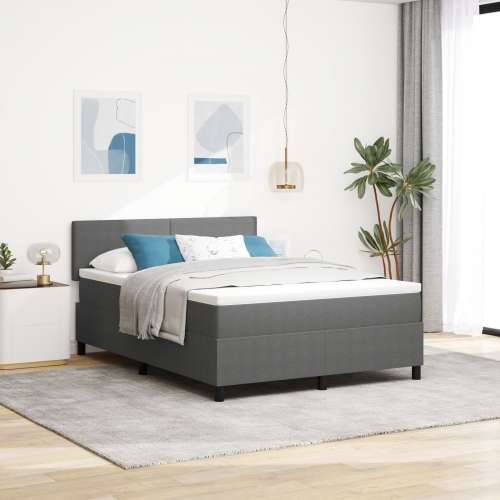 Krevet s oprugom s madracem svijetlo siva 160x200 cm tkanina od kordura Cijena