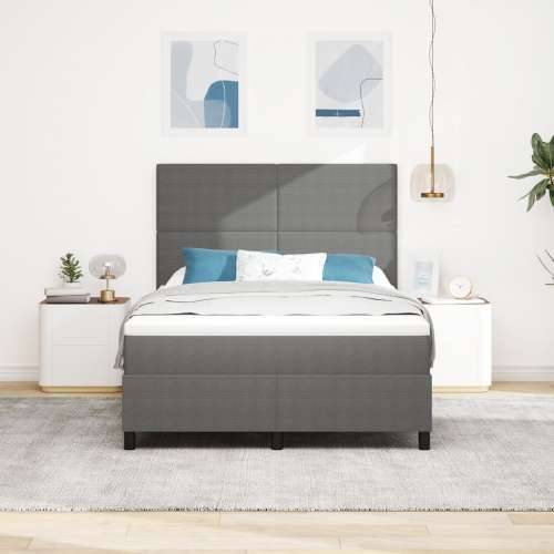 Krevet s podnicom s madracem svijetlosivi 140x200 cm plišna tkanina Cijena