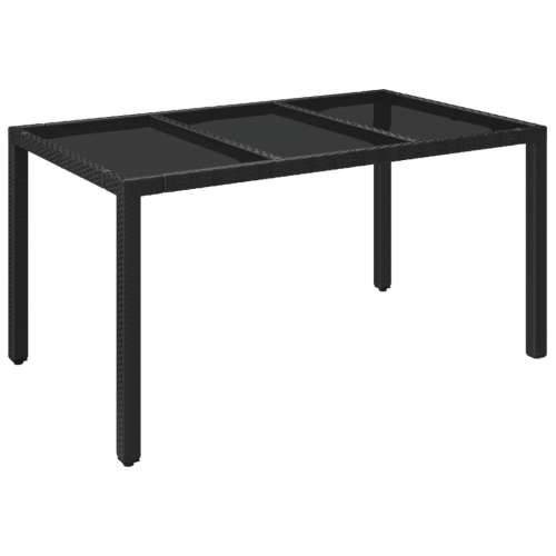 Vrtna garnitura - 7-dijelni vrtni blagovaonski set s jastucima crni od poliratana - Crna 150 x 90 x 75 cm Bez naslona za noge 6 Cijena
