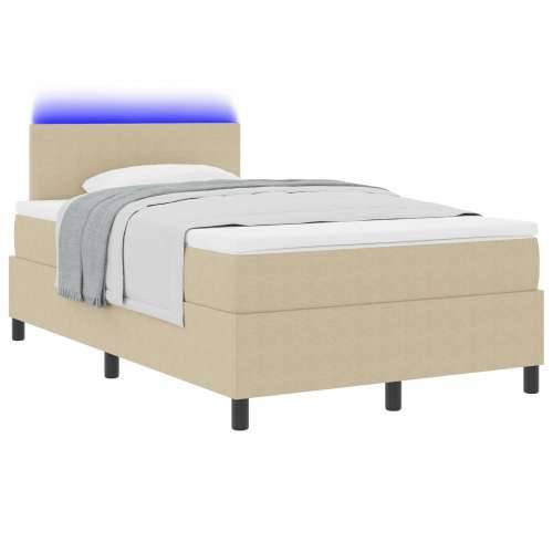 krevet s oprugom s madracem i LED svjetlom bež 120x200 cm tkanina od kordura Cijena