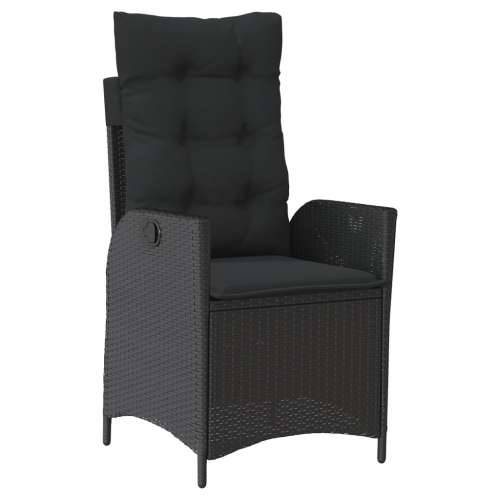 Vrtna garnitura - 7-dijelni vrtni blagovaonski set s jastucima crni od poliratana - 200 x 100 x 74 cm Bez naslona za noge 6 Cijena