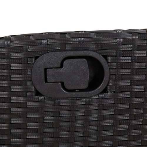 Vrtna garnitura - 7-dijelni vrtni blagovaonski set s jastucima crni od poliratana - 200 x 100 x 74 cm Bez naslona za noge 6 Cijena