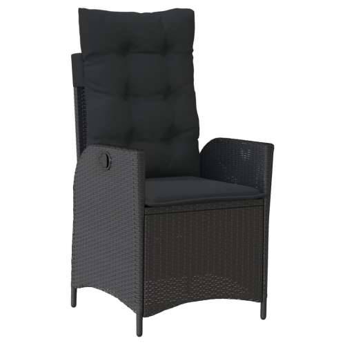 Vrtna garnitura - 9-dijelni vrtni blagovaonski set s jastucima crni od poliratana - 200 x 100 x 74 cm Sa naslonom za noge 8 Cijena