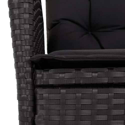 Vrtna garnitura - 9-dijelni vrtni blagovaonski set s jastucima crni od poliratana - 200 x 100 x 74 cm Sa naslonom za noge 8 Cijena