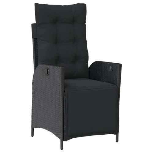 Vrtna garnitura - 9-dijelni vrtni blagovaonski set s jastucima crni od poliratana - 200 x 100 x 74 cm Sa naslonom za noge 8 Cijena