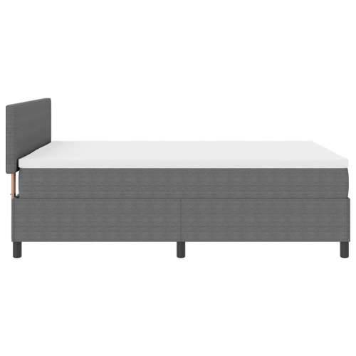 Box Spring Krevet s Madracem & LED Svjetlom Sivo 160x200 cm Tkanina od žorža Cijena