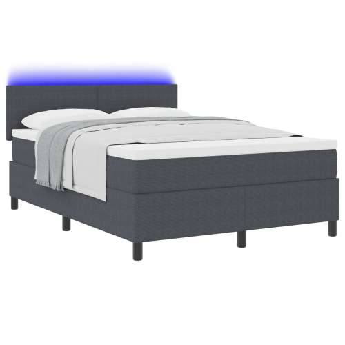 Posteljina s kutijom s madracem & LED tamno siva 160x200 cm kordurojna tkanina Cijena