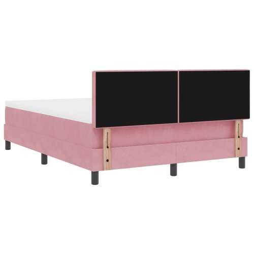 Ružičasti Box Spring Krevet s Matracom 140x190 cm Baršun Cijena