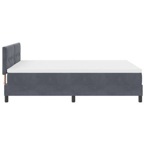 Box Spring Krevet s Madracem Tamno Siva 160x200 cm Baršun Cijena