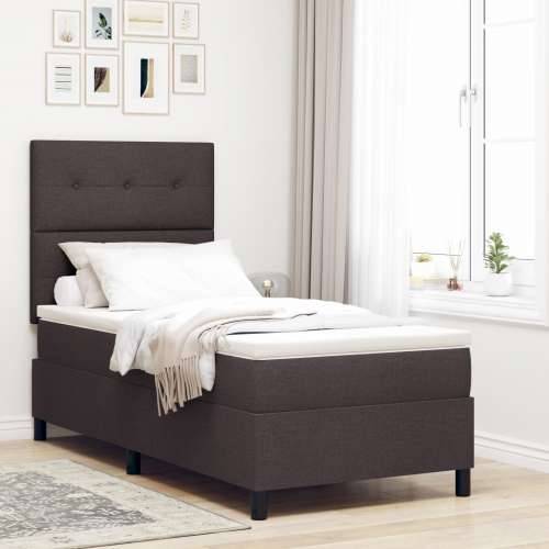 Box Spring Krevet s madracem Tamnosmeđa 100x200 cm Tkanina Cijena