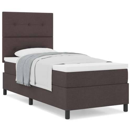 Box Spring Krevet s madracem Tamnosmeđa 100x200 cm Tkanina Cijena