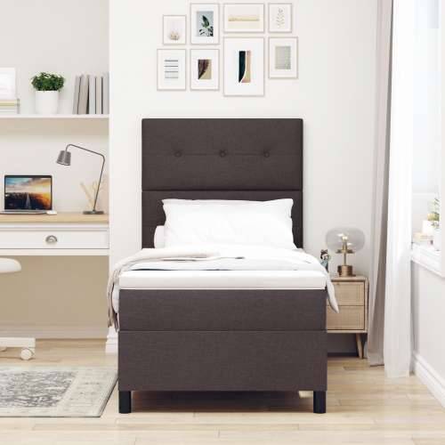 Box Spring Krevet s madracem Tamnosmeđa 100x200 cm Tkanina Cijena