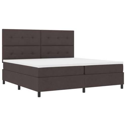 Krevet s box springom s madracem Tamno smeđa 200x200 cm Tkanina Cijena