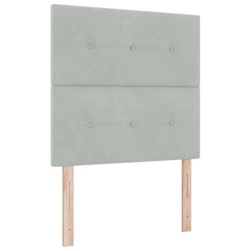 Box Spring Krevet s Madracem Svjetlosiva Jednokrevetna Baršun Cijena