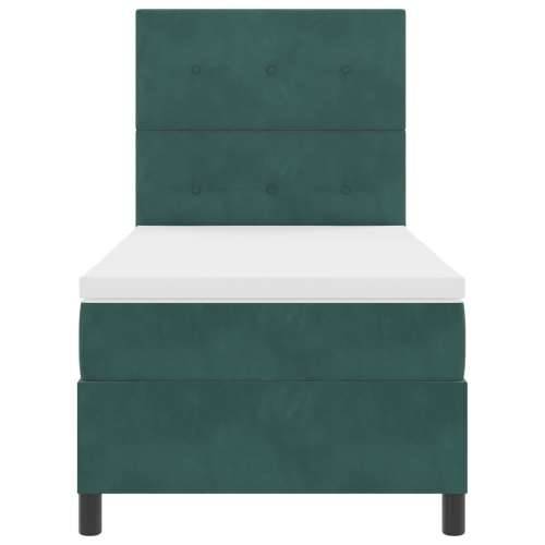 Box Spring Krevet s Madracem Tamno Zelena Singl Velur Cijena