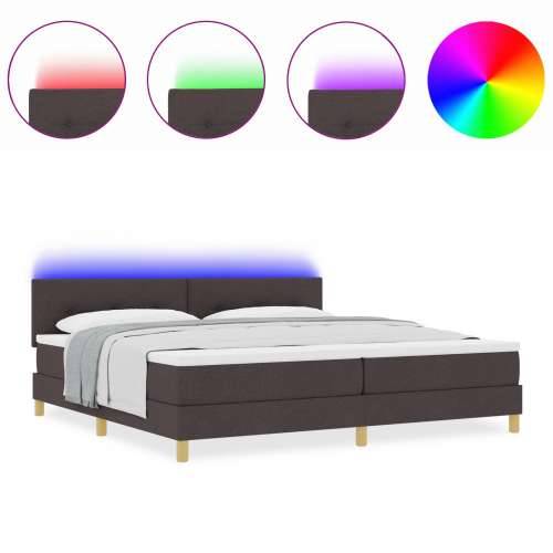 krevet s podupiračem i madracem & LED tamnosmeđi 200x200 cm tkanina Cijena