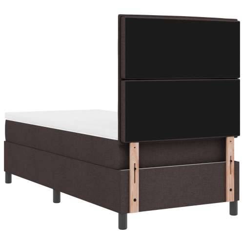 Krevet s podnicom s madracem & LED Tamnosmeđi 100x200 cm Tkanina Cijena