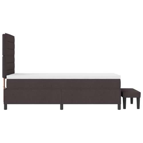 Box Spring Krevet s Madracem i Klupom Tamno smeđa 100x200 cm Tkanina Cijena