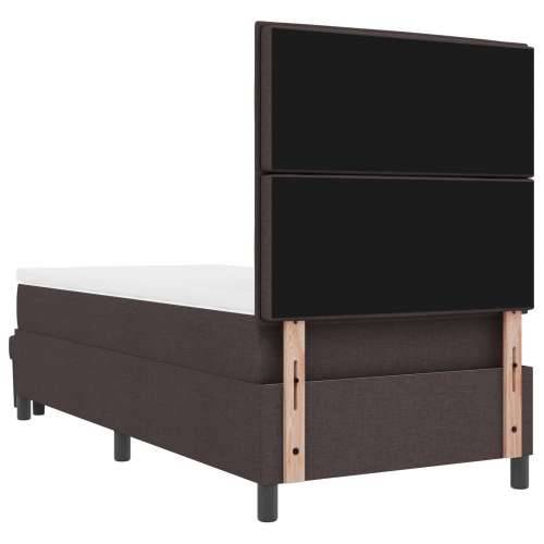 Box Spring Krevet s Madracem i Klupom Tamno smeđa 100x200 cm Tkanina Cijena