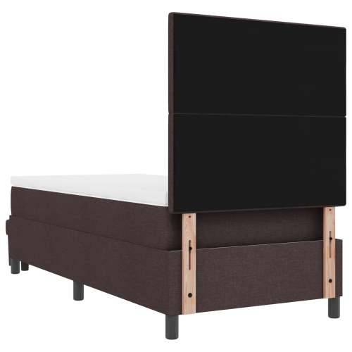 Krevet sa box springom i madracem tamnosmeđi 100x200 cm tkanina Cijena