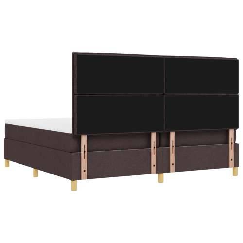 Box Spring Krevet s Madracem i Klupom Tamnosmeđi 200x200 cm Tkanina Cijena