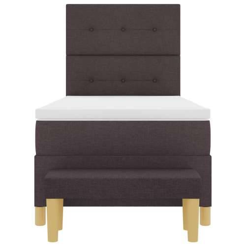 Box Spring Krevet s Madracem i Klupom Tamno Smeđa 100x200 cm Tkanina Cijena