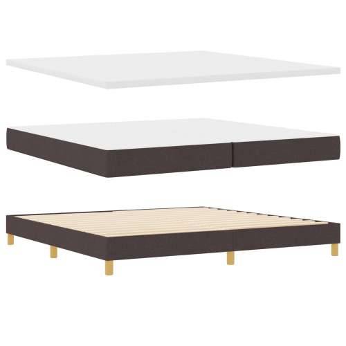 Krevet s boxspringom s madracem i klupom Tamnosmeđi 200x200 cm Tkanina Cijena