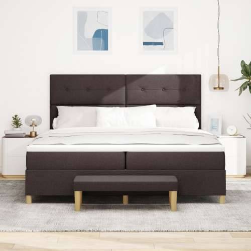 Krevet s boxspringom s madracem i klupom Tamnosmeđi 200x200 cm Tkanina Cijena