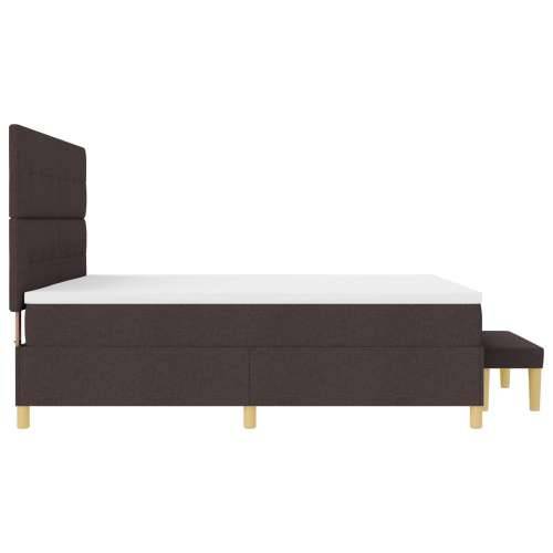 Krevet s boxspringom s madracem i klupom Tamnosmeđi 200x200 cm Tkanina Cijena
