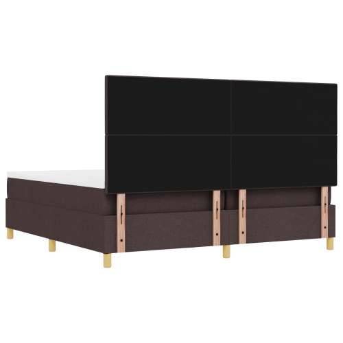 Krevet s boxspringom s madracem i klupom Tamnosmeđi 200x200 cm Tkanina Cijena
