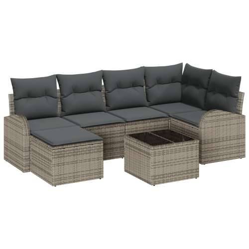 Vrtna garnitura - 6-dijelni set vrtnih sofa s jastučićima crni poli ratan Cijena