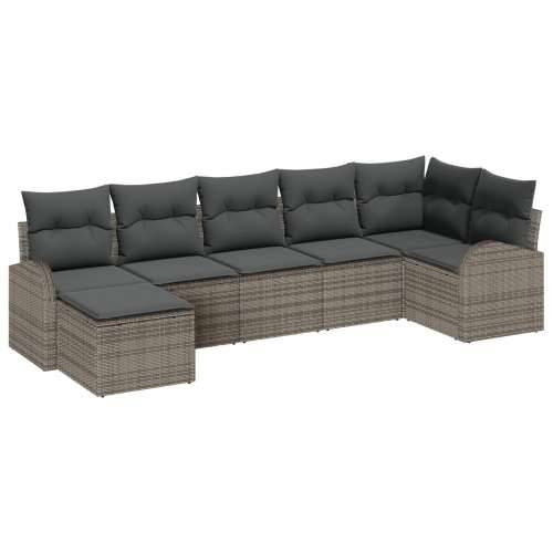 Set od 7 komada vrtnog sofa sa jastučićima siva poliratan Cijena