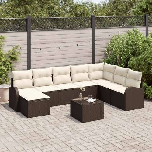 Set vrtnih sofa od 8 dijelova s jastucima sivi poli ratan Cijena