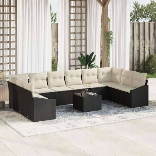 10-komadni Vrtni Sofa Set s Jastucima Smeđi Poli Ratan Cijena