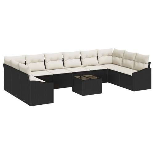 10-komadni Vrtni Sofa Set s Jastucima Smeđi Poli Ratan Cijena